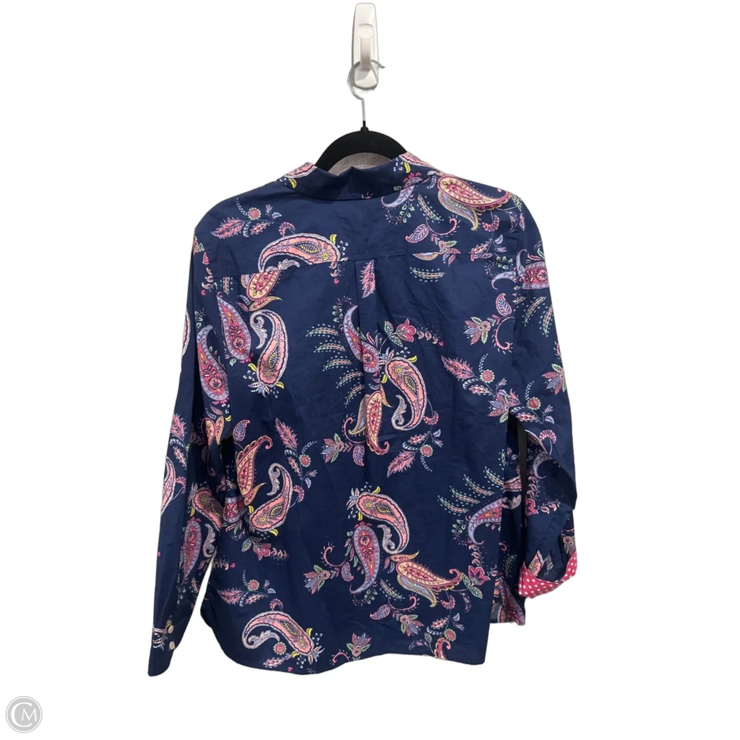 Top Long Sleeve By Talbots In Blue & Pink, Size: Lp