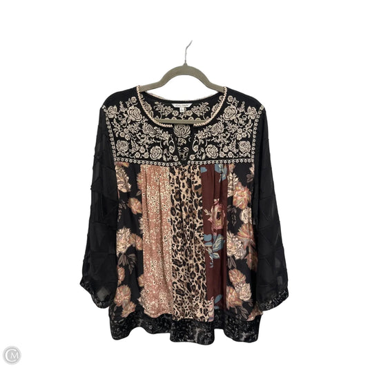 Top Long Sleeve By John Mark In Multi-colored, Size: L