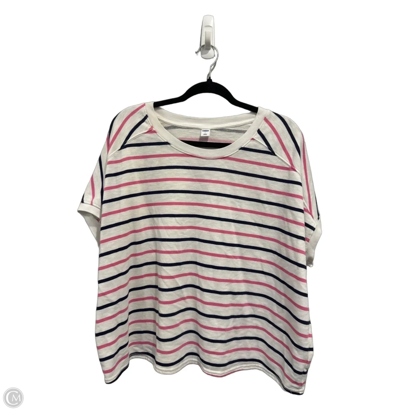 Top Short Sleeve By Old Navy In Striped Pattern, Size: L