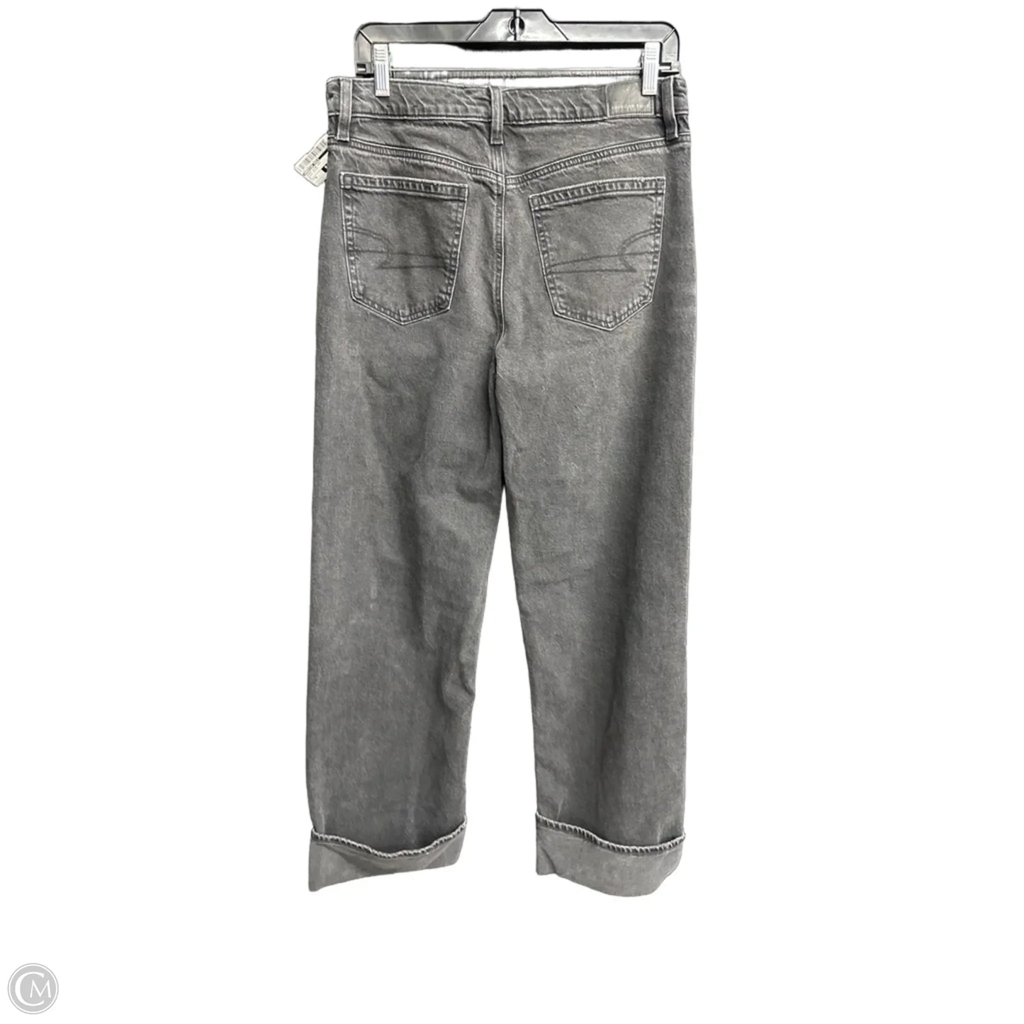 Jeans Wide Leg By American Eagle In Black Denim, Size: 8