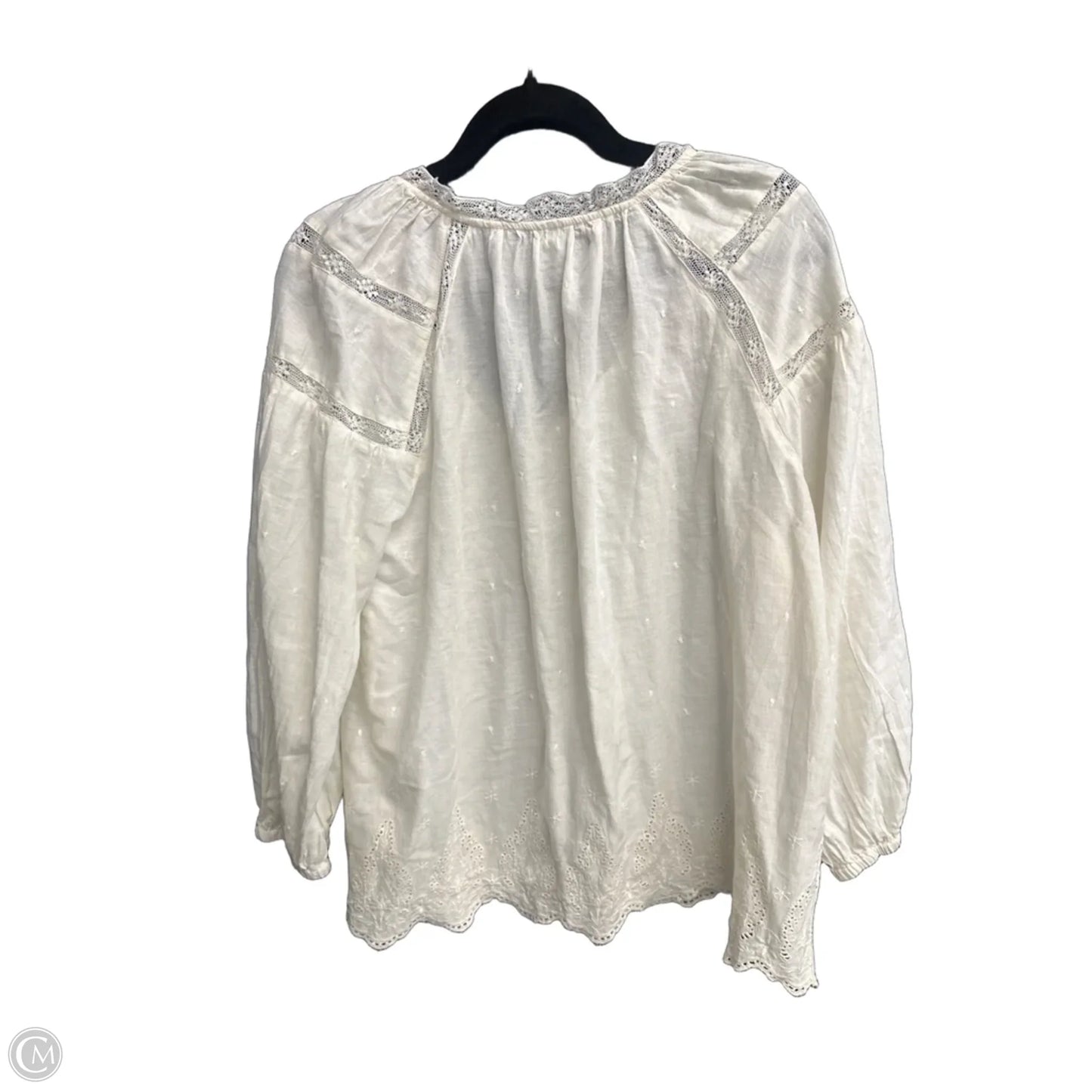 Top Long Sleeve By Old Navy In Cream, Size: L