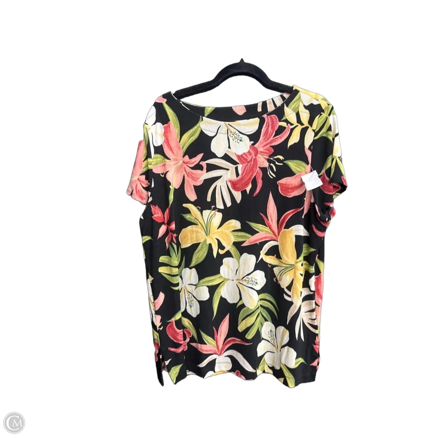 Top Short Sleeve By Chicos In Black, Size: Xl