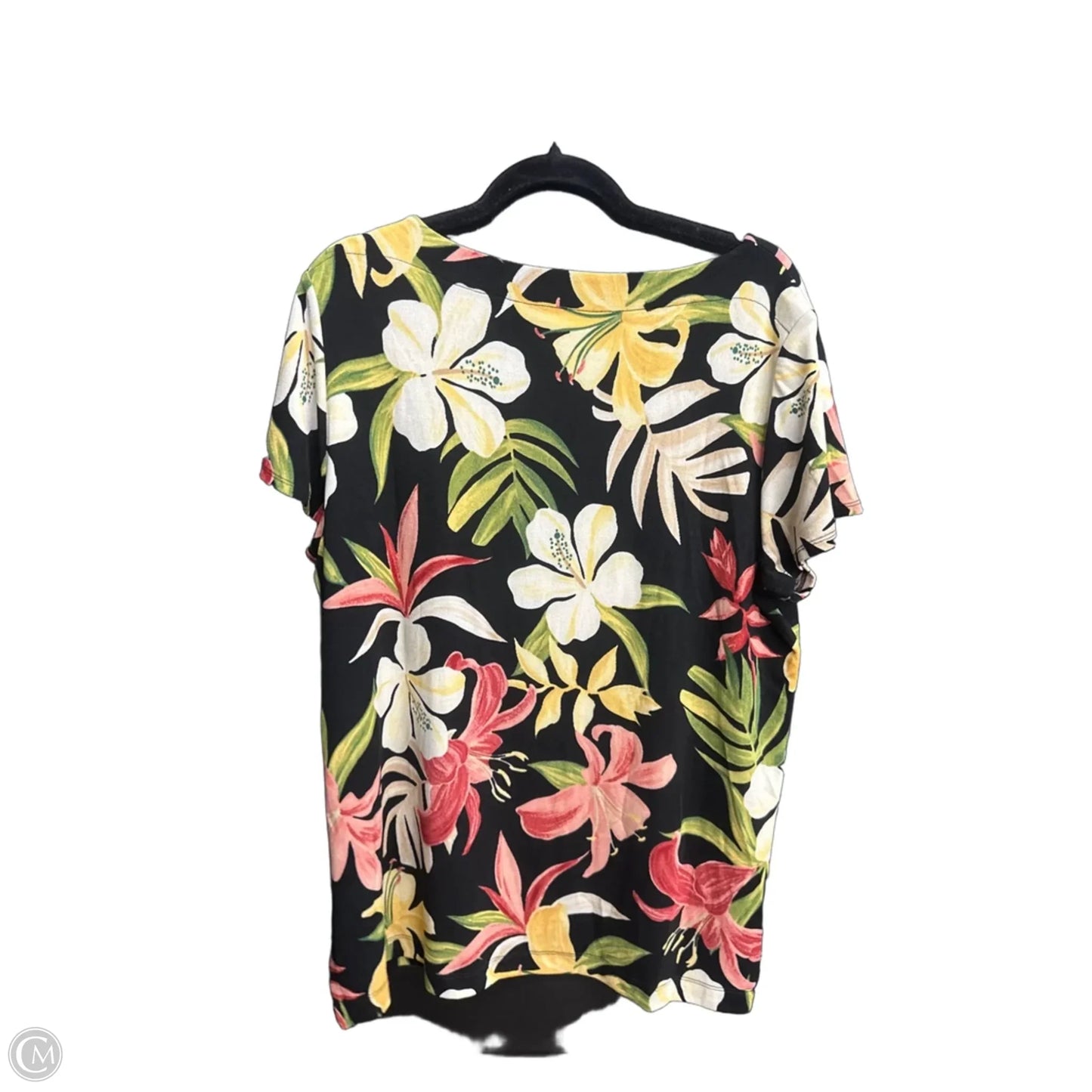 Top Short Sleeve By Chicos In Black, Size: Xl