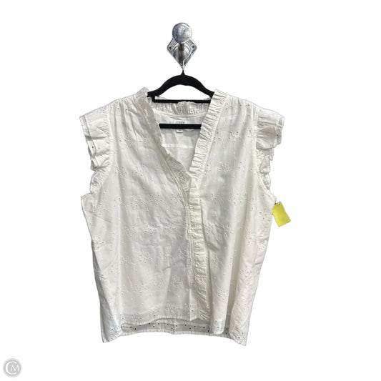 Top Sleeveless By J. Crew In White, Size: L