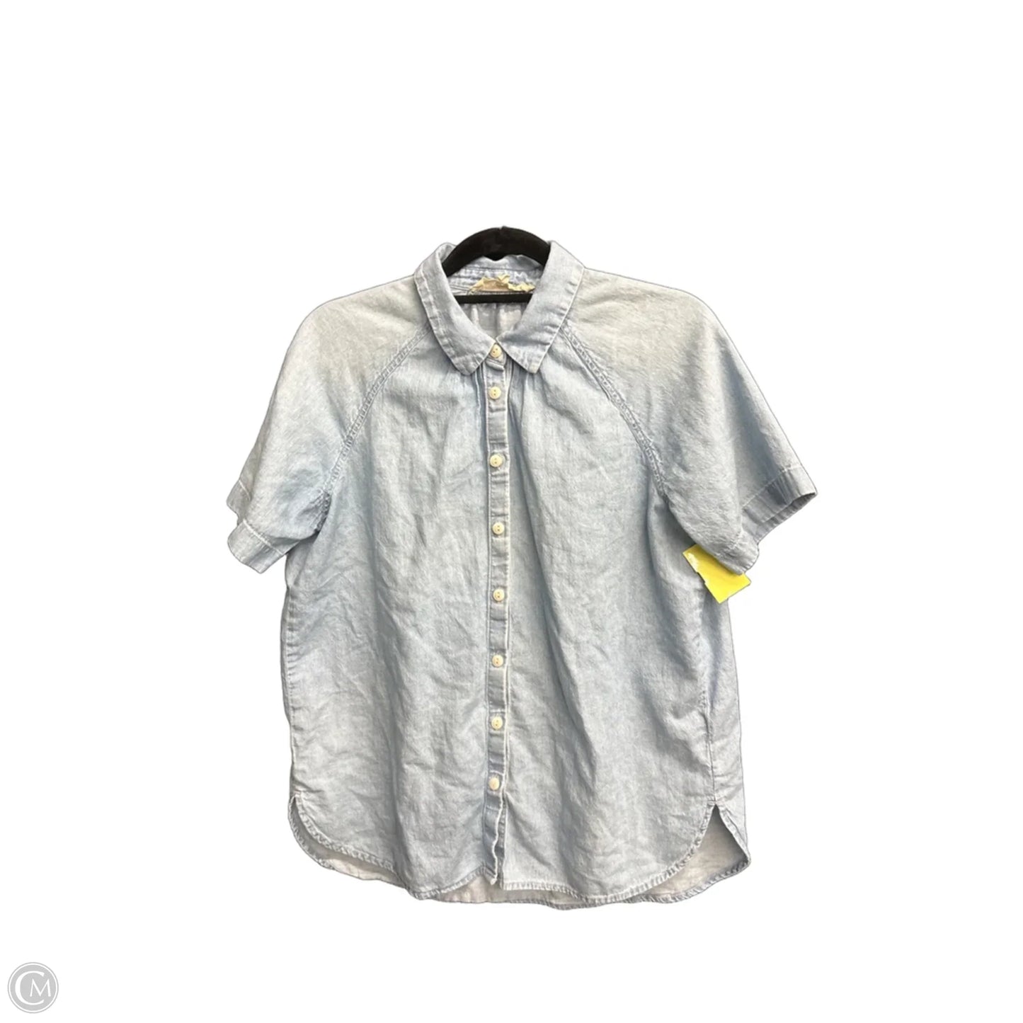 Top Short Sleeve By Madewell In Blue Denim, Size: S