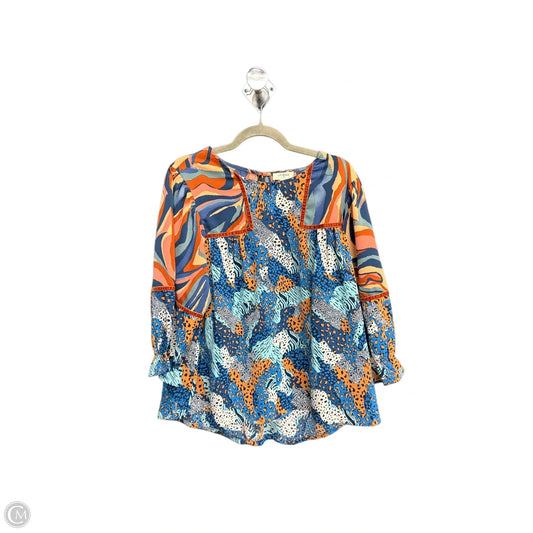 Top 3/4 Sleeve By Umgee In Multi-colored, Size: L