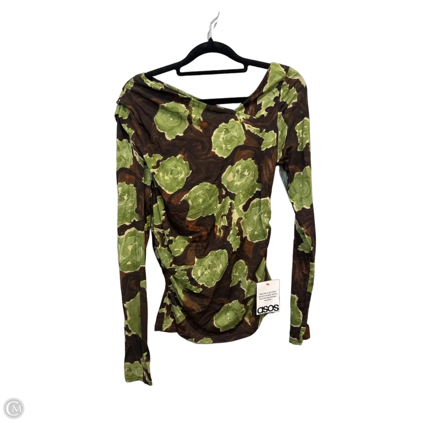 Top Long Sleeve By Topshop In Brown, Size: M