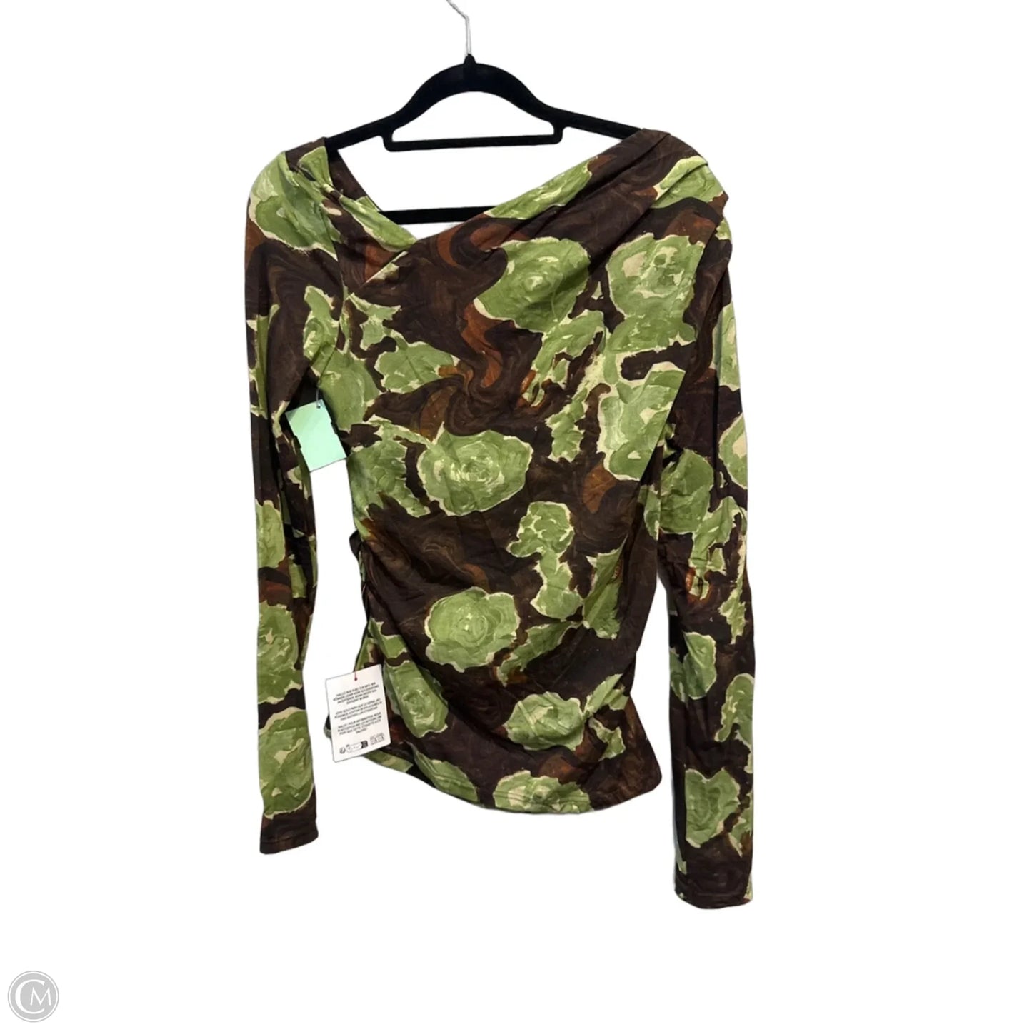 Top Long Sleeve By Topshop In Brown, Size: M