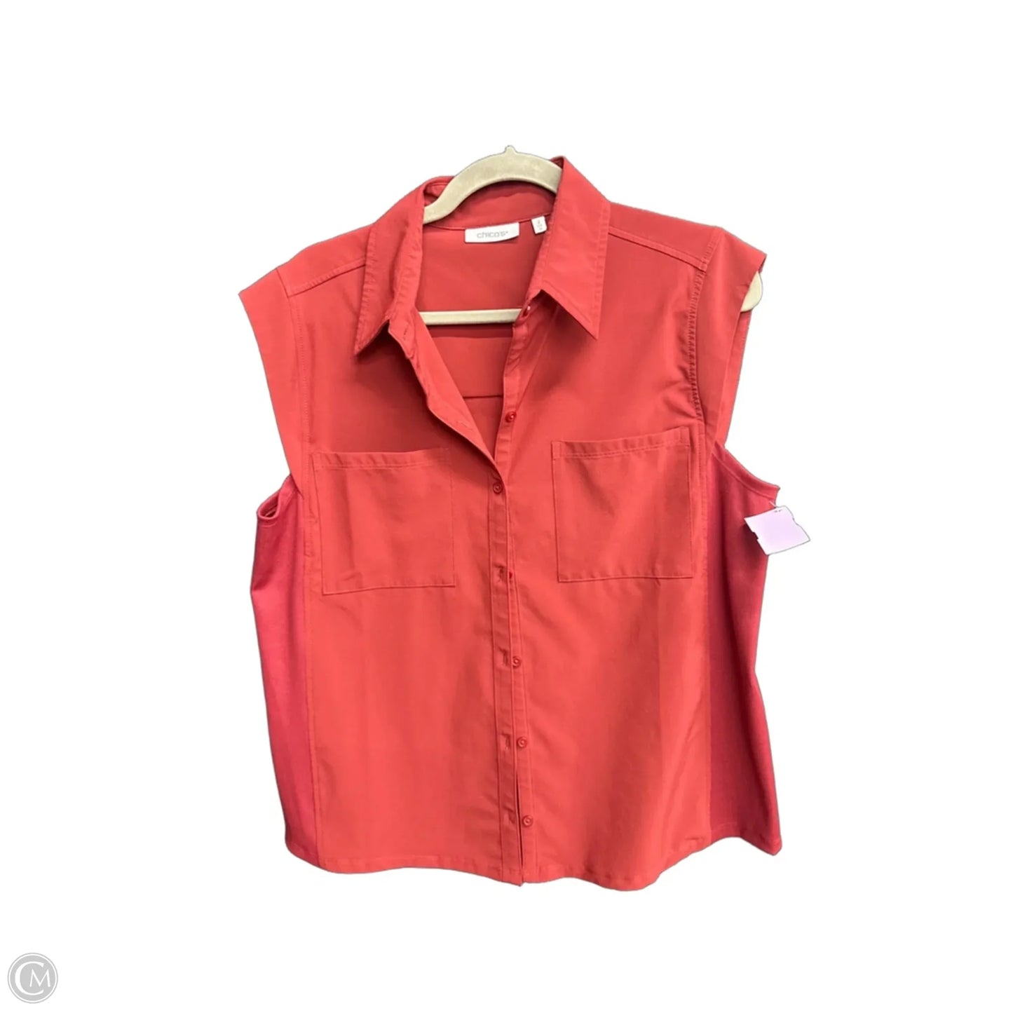 Top Sleeveless By Chicos In Red, Size: L