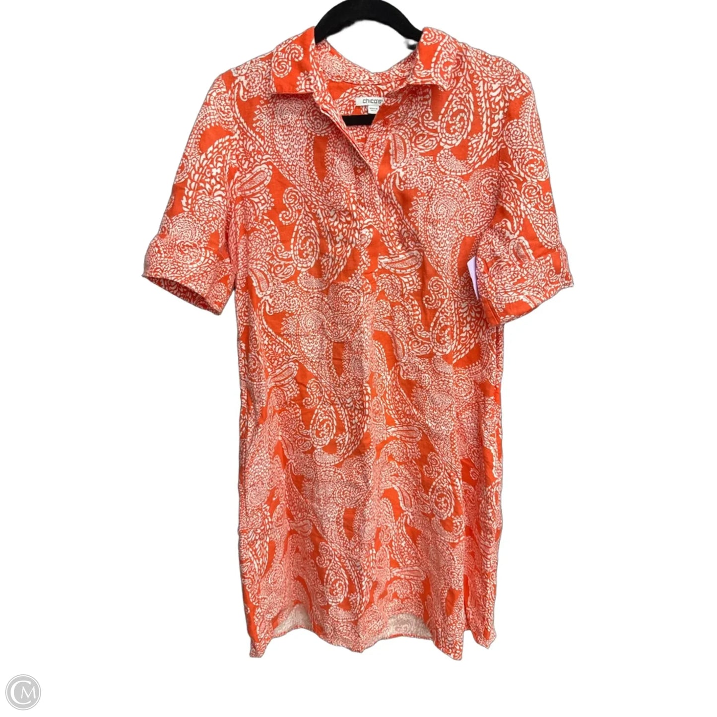 Dress Casual Midi By Chicos In Red, Size: M