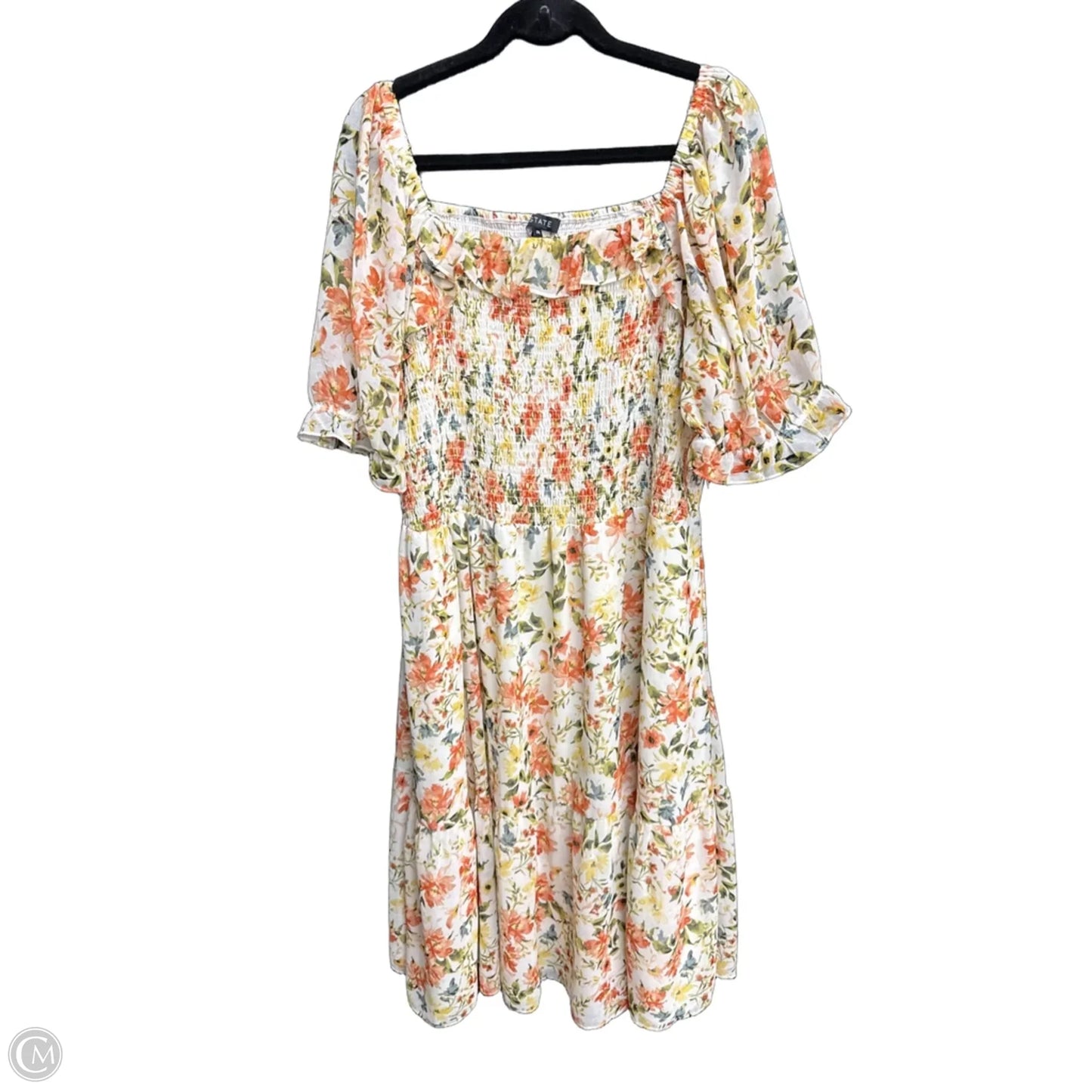 Dress Casual Midi By 1.state In Floral Print, Size: 2x