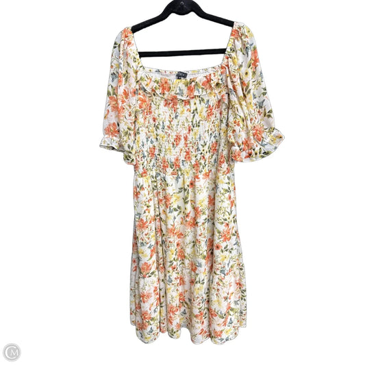 Dress Casual Midi By 1.state In Floral Print, Size: 2x
