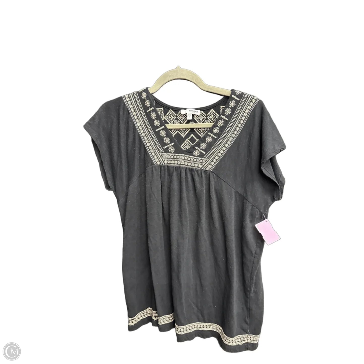 Top Sleeveless By Sonoma In Black, Size: L