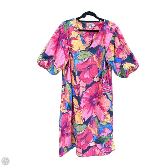 Dress Casual Midi By Chicos In Floral Print, Size: Xl