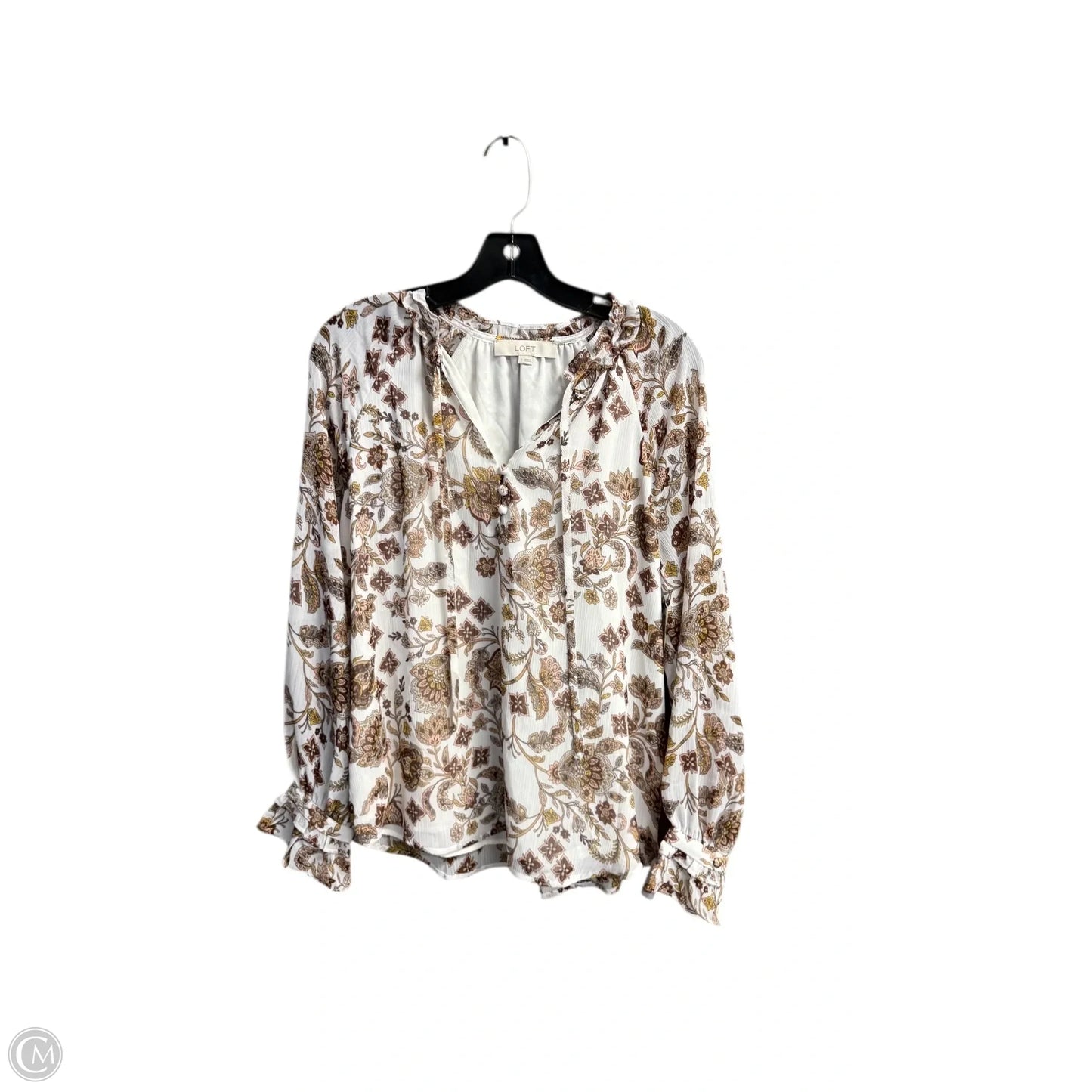 Top Long Sleeve By Loft In Floral Print, Size: S