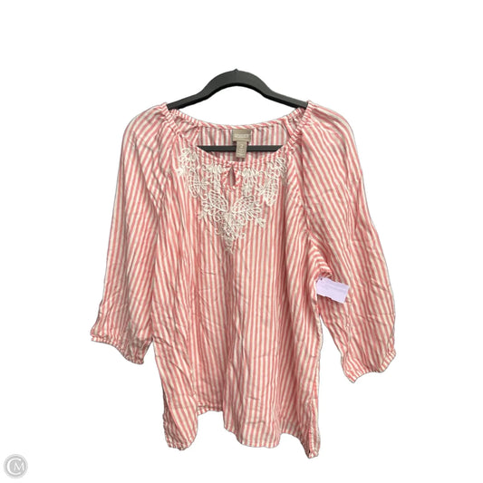 Top Long Sleeve By Chicos In Striped Pattern, Size: L