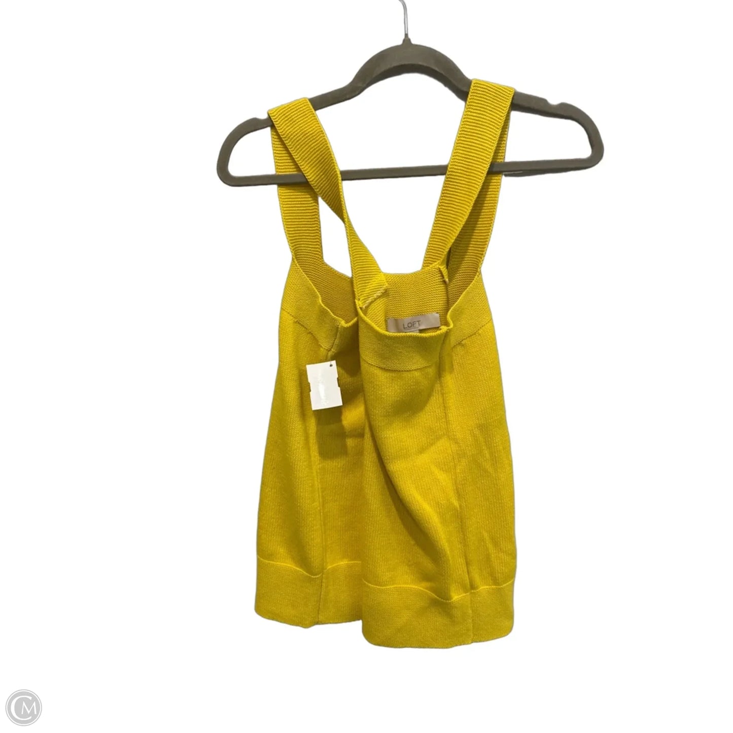 Top Sleeveless By Loft In Yellow, Size: L