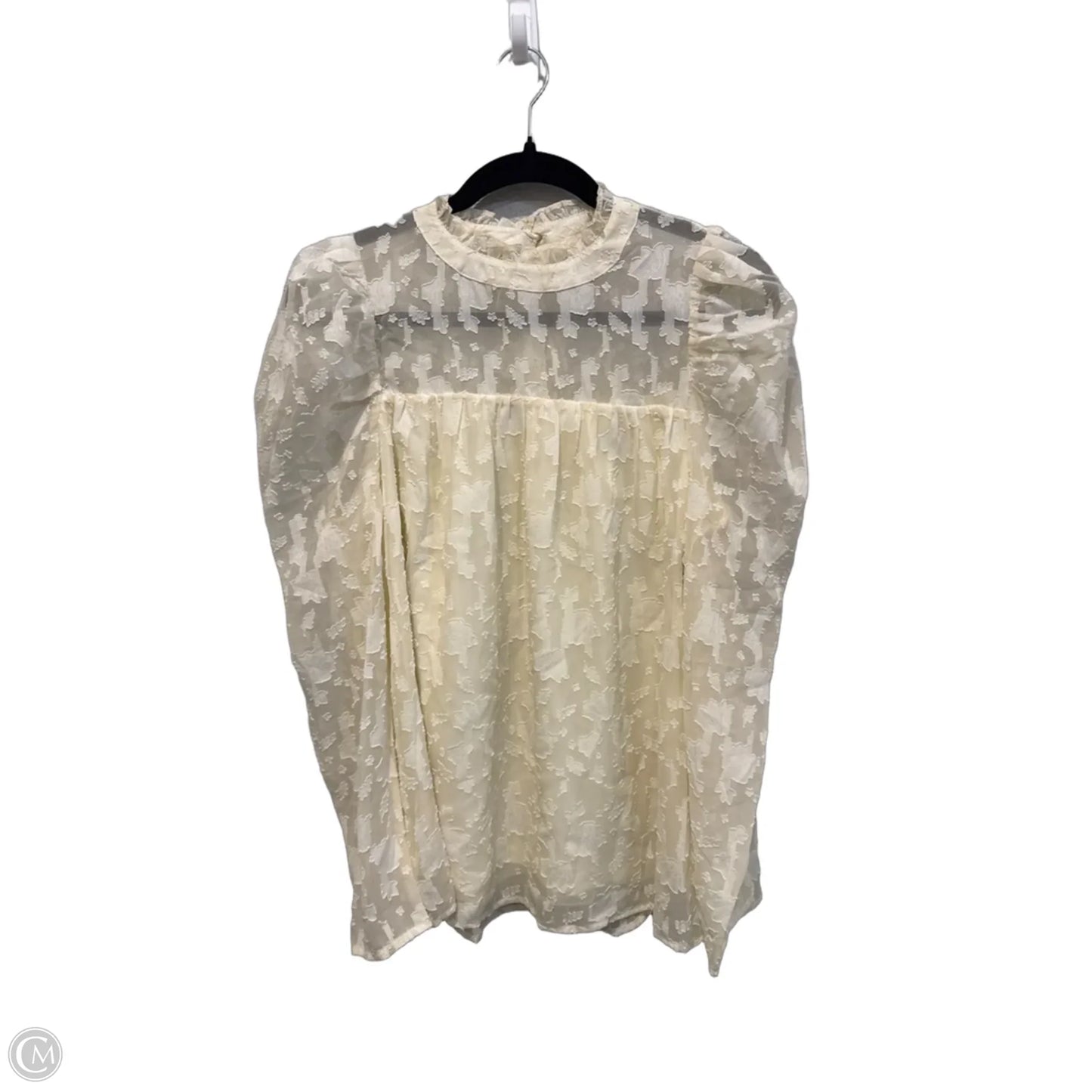 Blouse Long Sleeve By Entro In Cream, Size: S