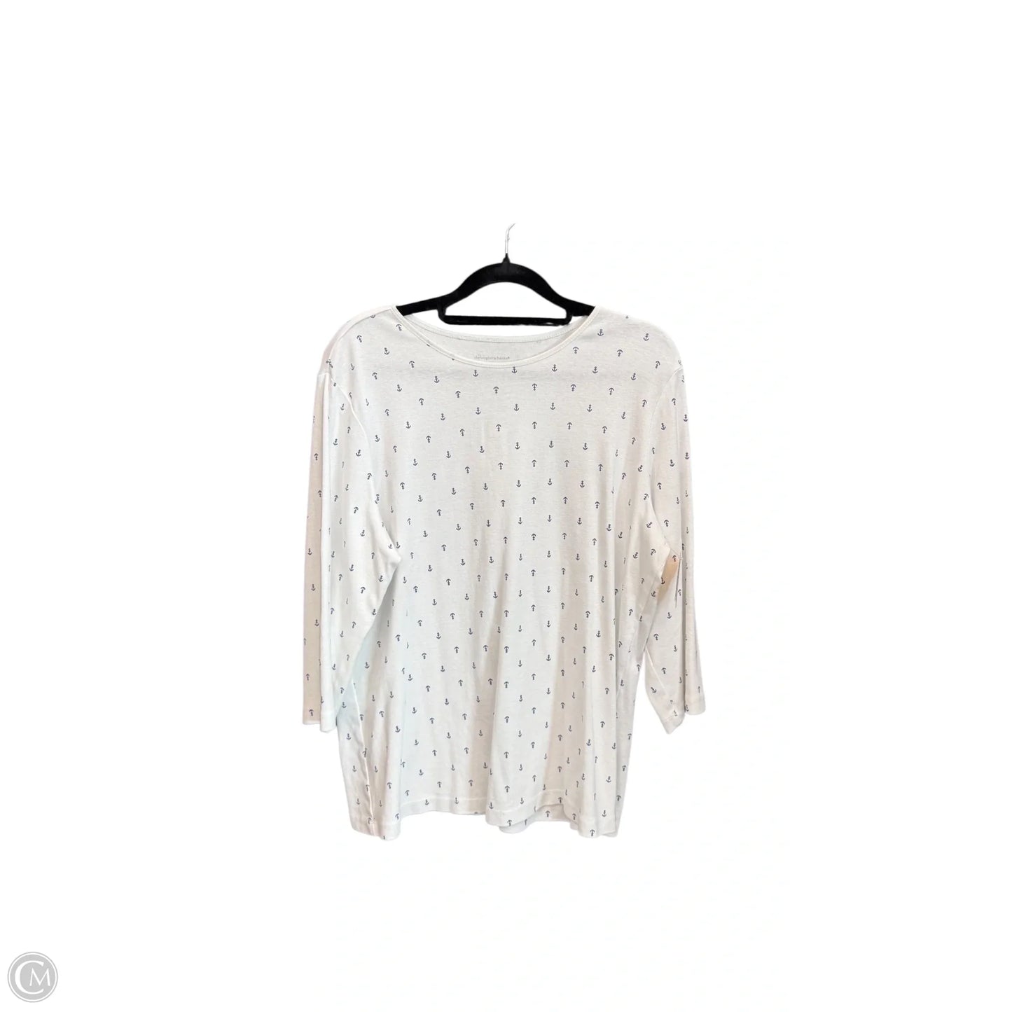 Top 3/4 Sleeve By Christopher And Banks In Blue & White, Size: Xl