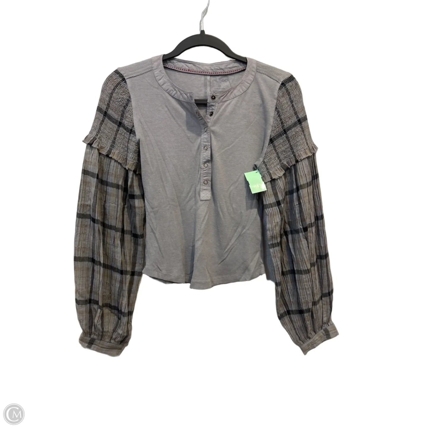 Top Long Sleeve By Pilcro In Grey, Size: Xs