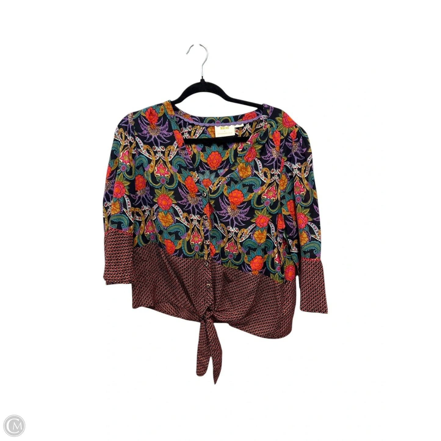 Top 3/4 Sleeve By Maeve In Paisley Print, Size: L