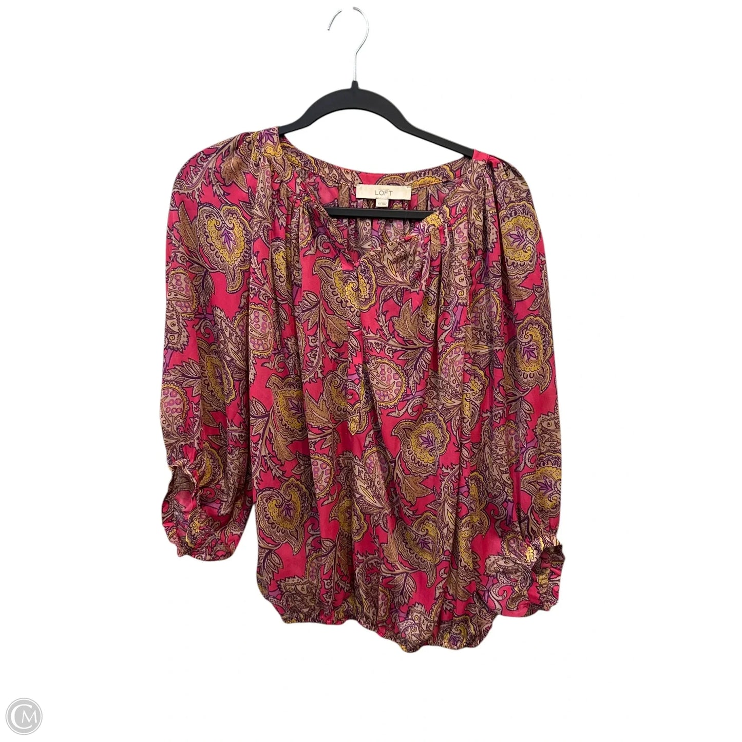 Top Long Sleeve By Loft In Paisley Print, Size: Xs