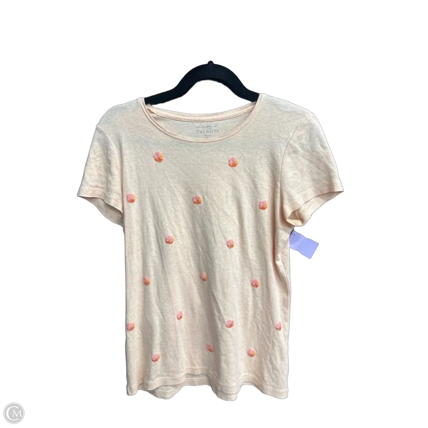 Top Short Sleeve Basic By Talbots In Peach, Size: Mp