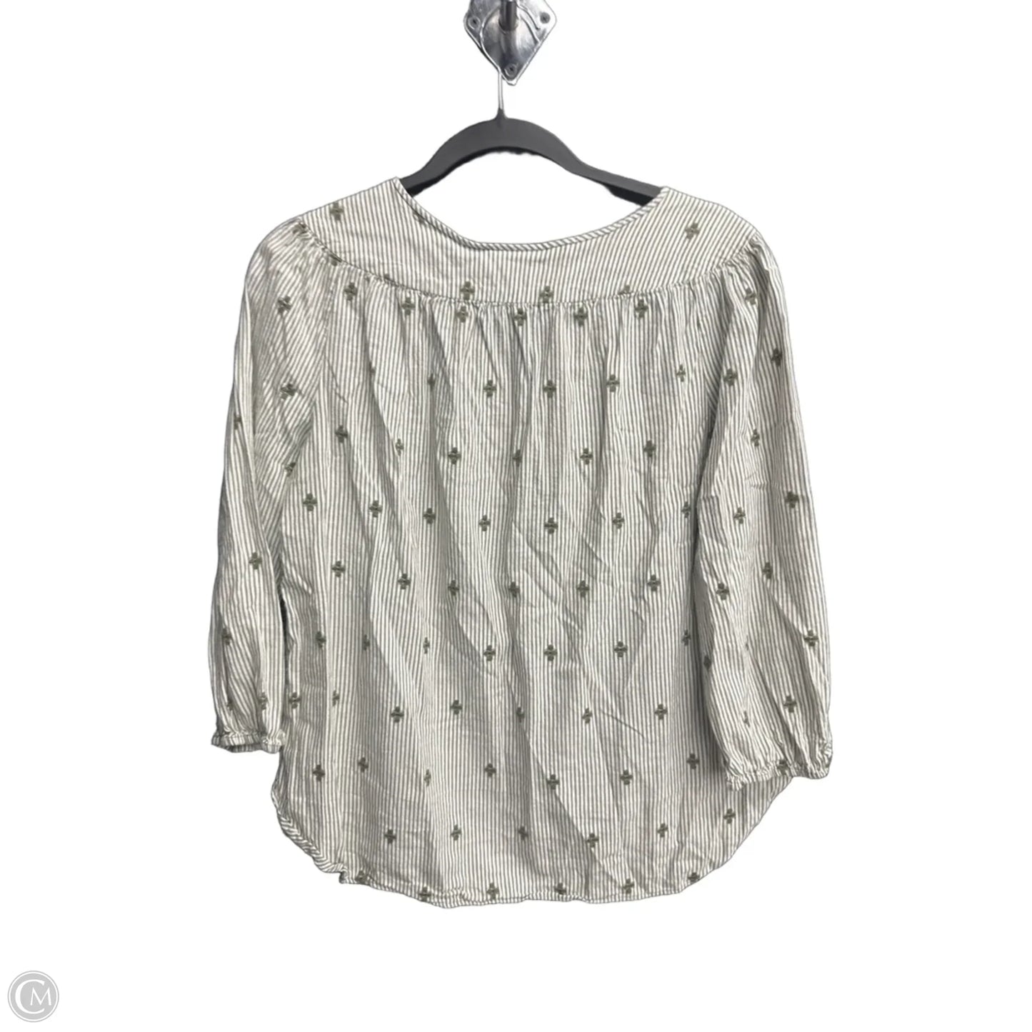 Top 3/4 Sleeve By St Johns Bay In Striped Pattern, Size: S