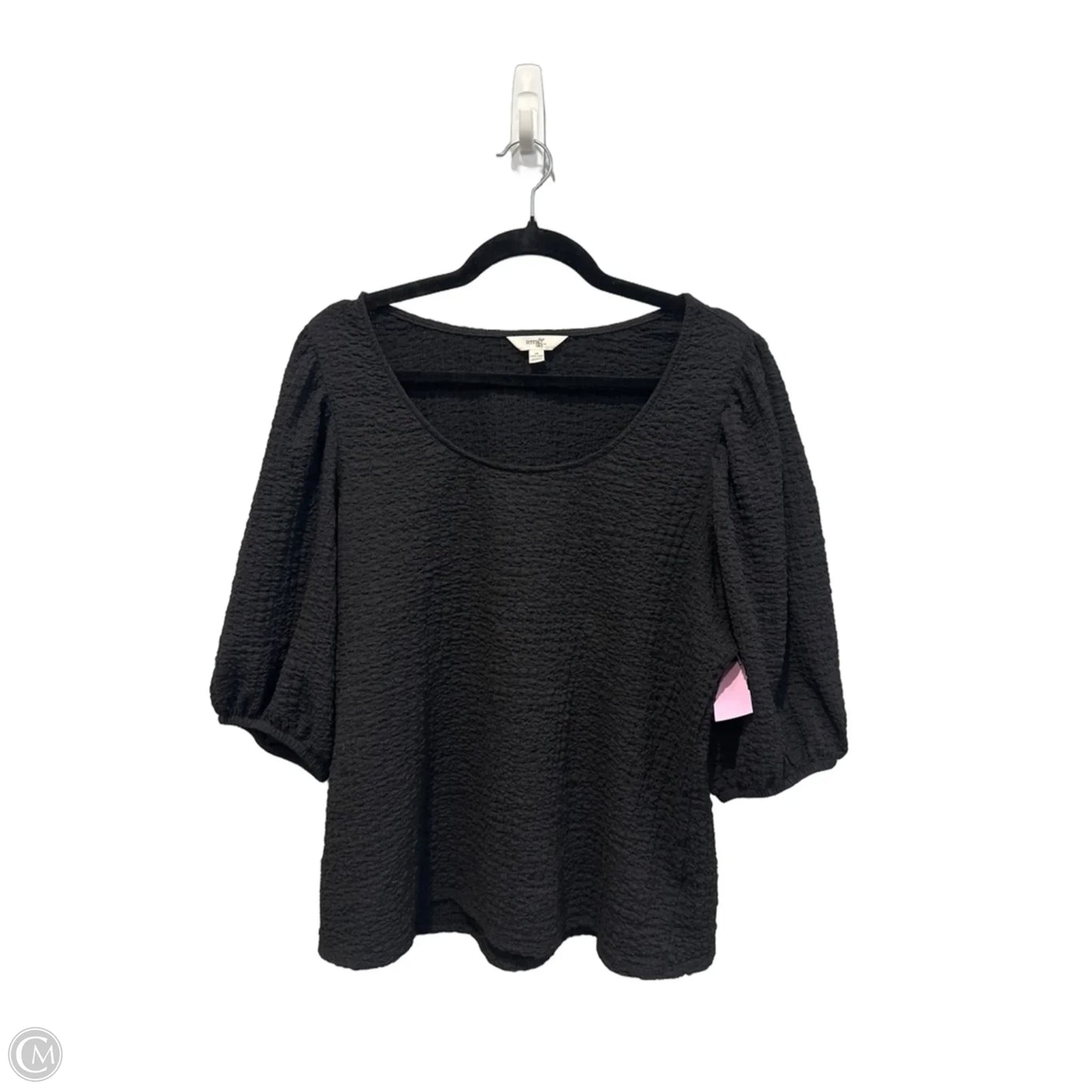 Top Short Sleeve By Terra & Sky In Black, Size: Xl