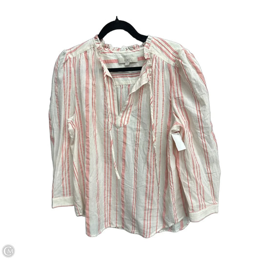 Top Long Sleeve By Loft In Striped Pattern, Size: L