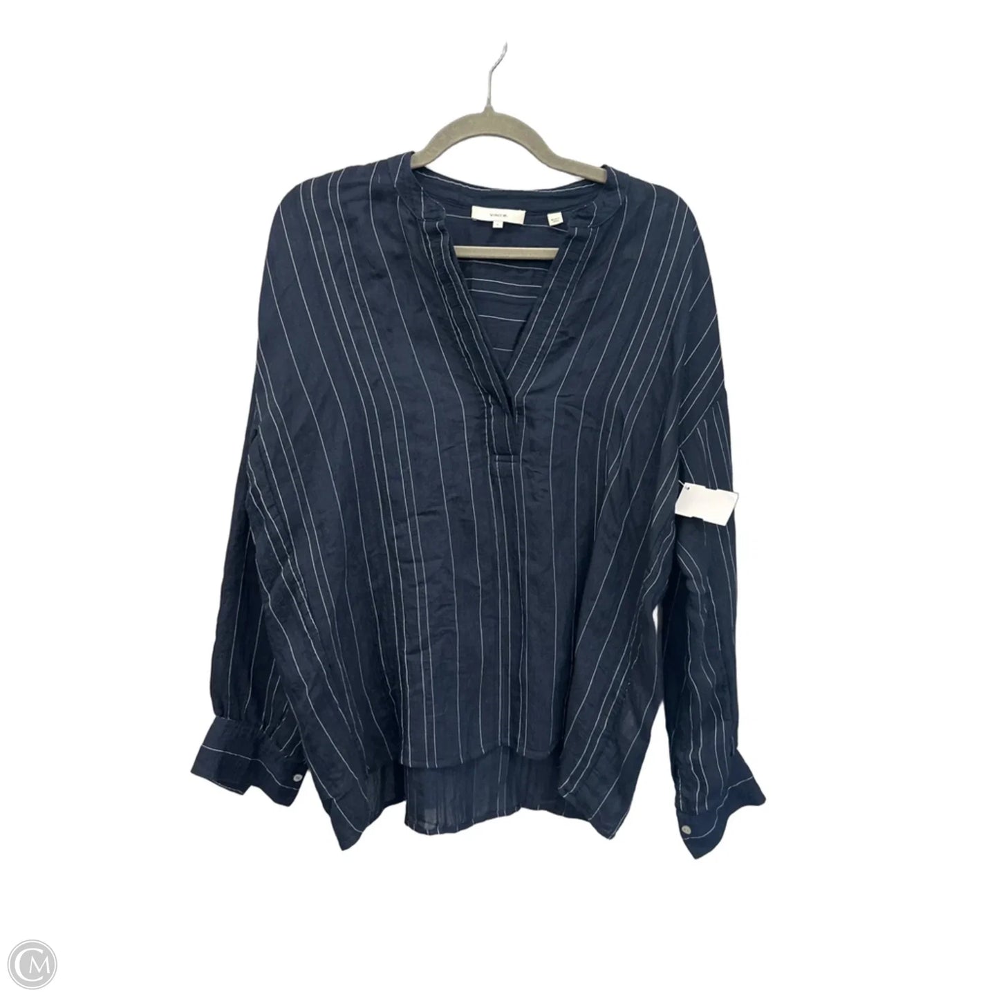 Top Long Sleeve By Vince In Striped Pattern, Size: S