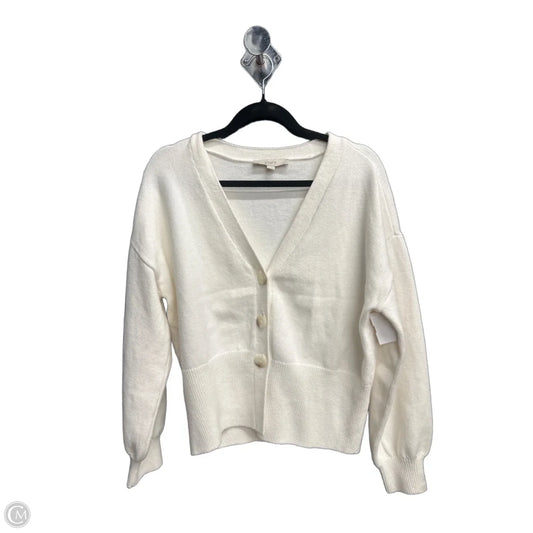 Sweater Cardigan By Loft In Cream, Size: M
