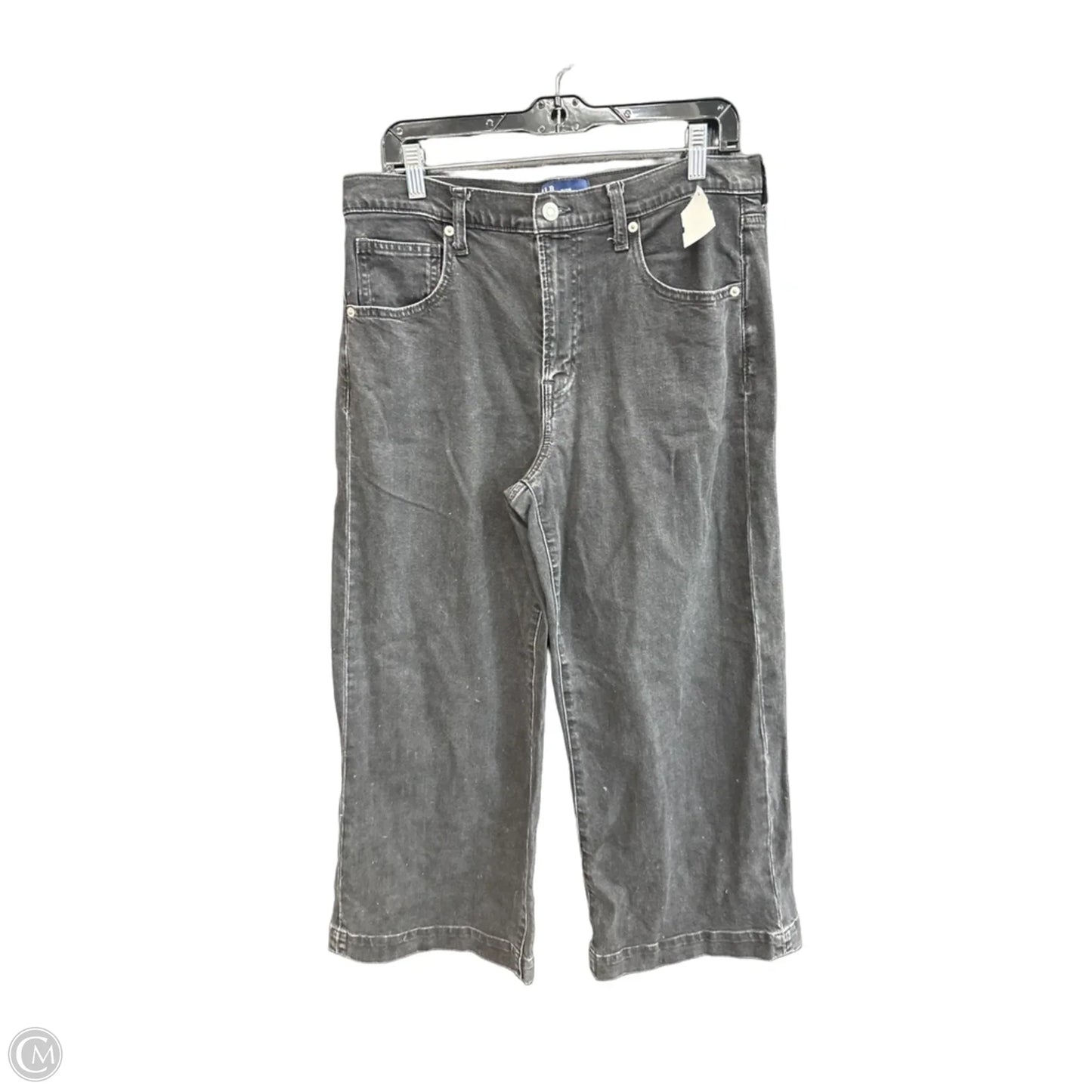 Jeans Wide Leg By Gap In Black Denim, Size: 12