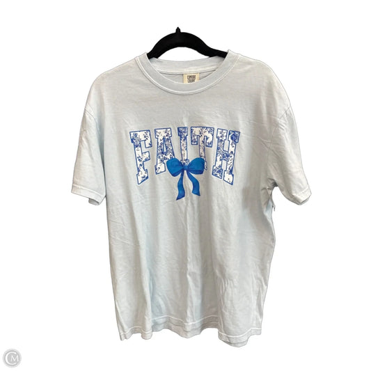 Top Short Sleeve Basic By Comfort Colors In Blue, Size: L