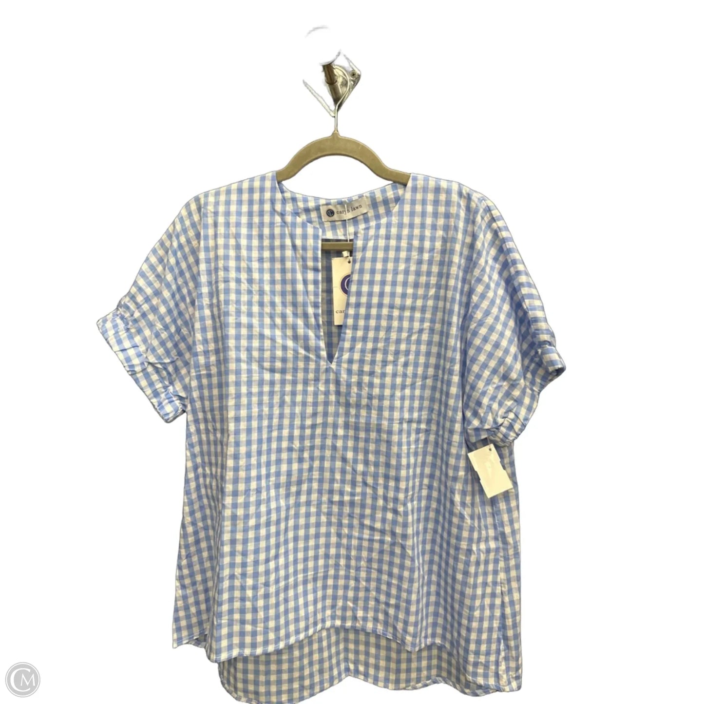 Top Short Sleeve By Clothes Mentor In Plaid Pattern, Size: Osfm