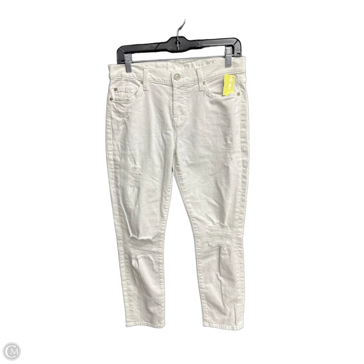 Jeans Boyfriend By 7 For All Mankind In White Denim, Size: 2