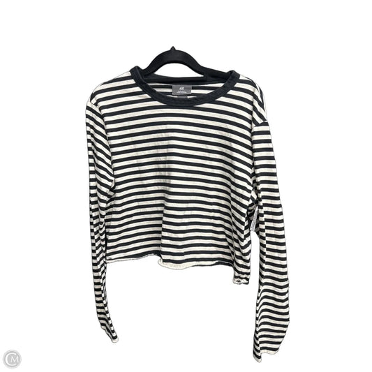 Top Long Sleeve Basic By H&m In Striped Pattern, Size: M
