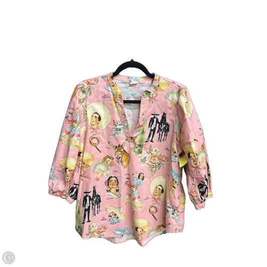 Top 3/4 Sleeve By Ivy Jane In Multi-colored, Size: M