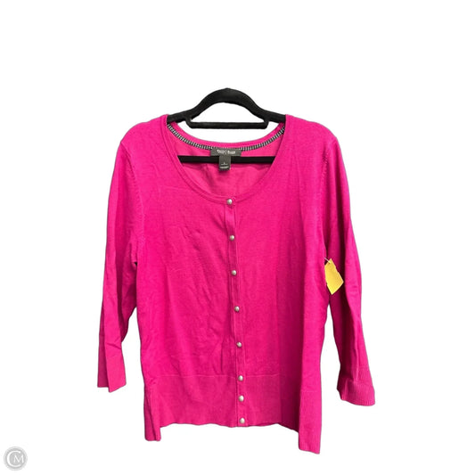 Cardigan By White House Black Market In Pink, Size: L