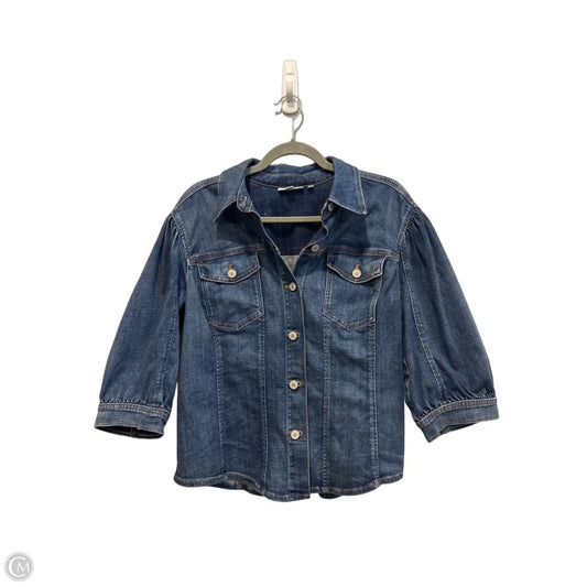 Jacket Denim By Chicos In Blue Denim, Size: L