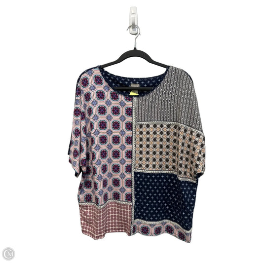 Top Short Sleeve By Chicos In Multi-colored, Size: L