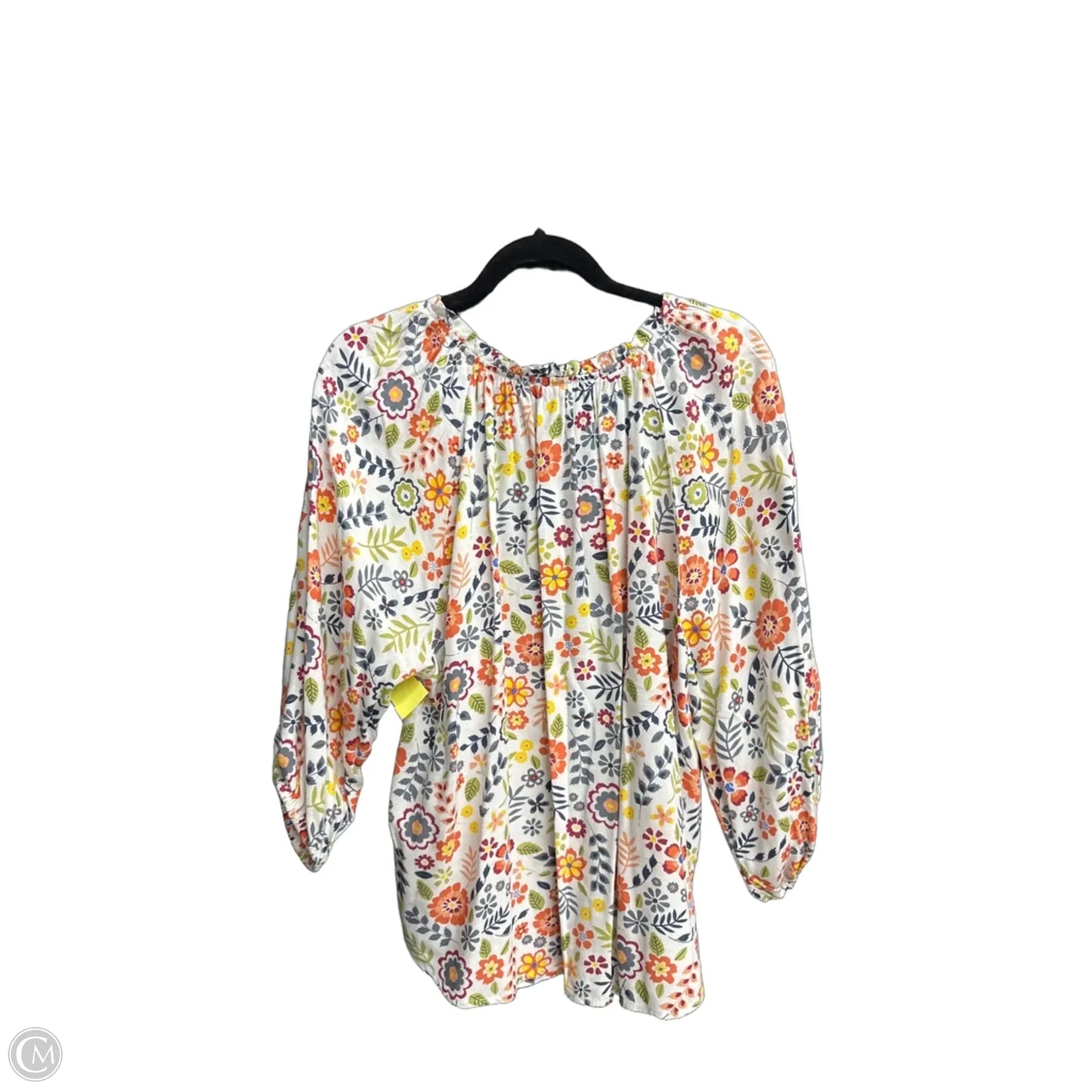 Top Long Sleeve By Beachlunchlounge In Floral Print, Size: L