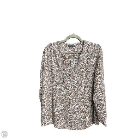 Top Long Sleeve By Adrianna Papell In Animal Print, Size: L