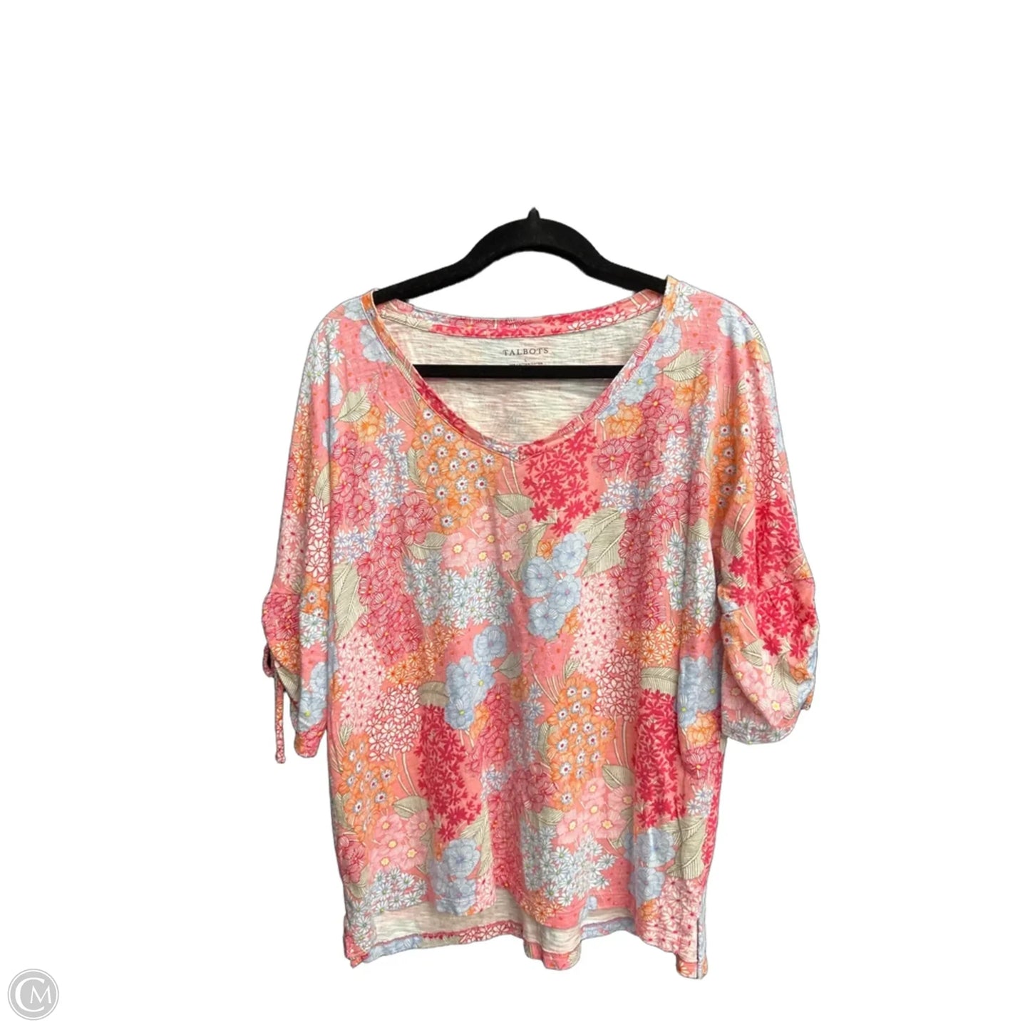 Top Short Sleeve By Talbots In Floral Print, Size: L