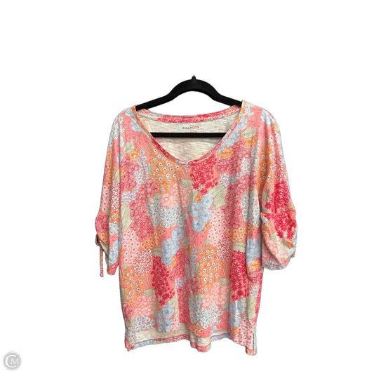 Top Short Sleeve By Talbots In Floral Print, Size: L