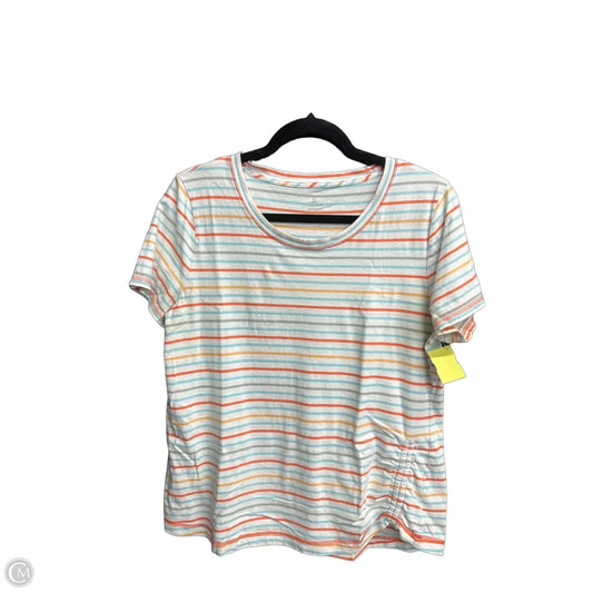 Top Short Sleeve Basic By Talbots In Striped Pattern, Size: L