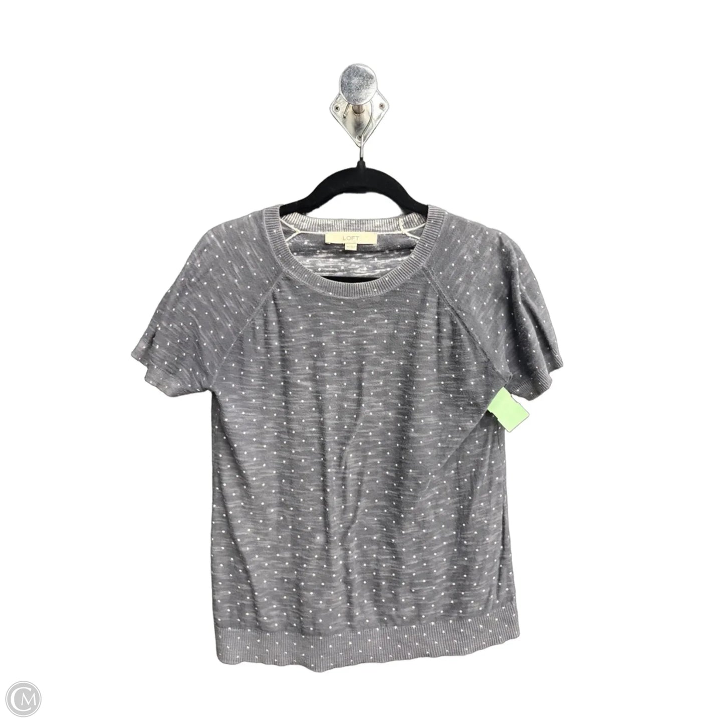 Top Short Sleeve By Loft In Grey, Size: Xs