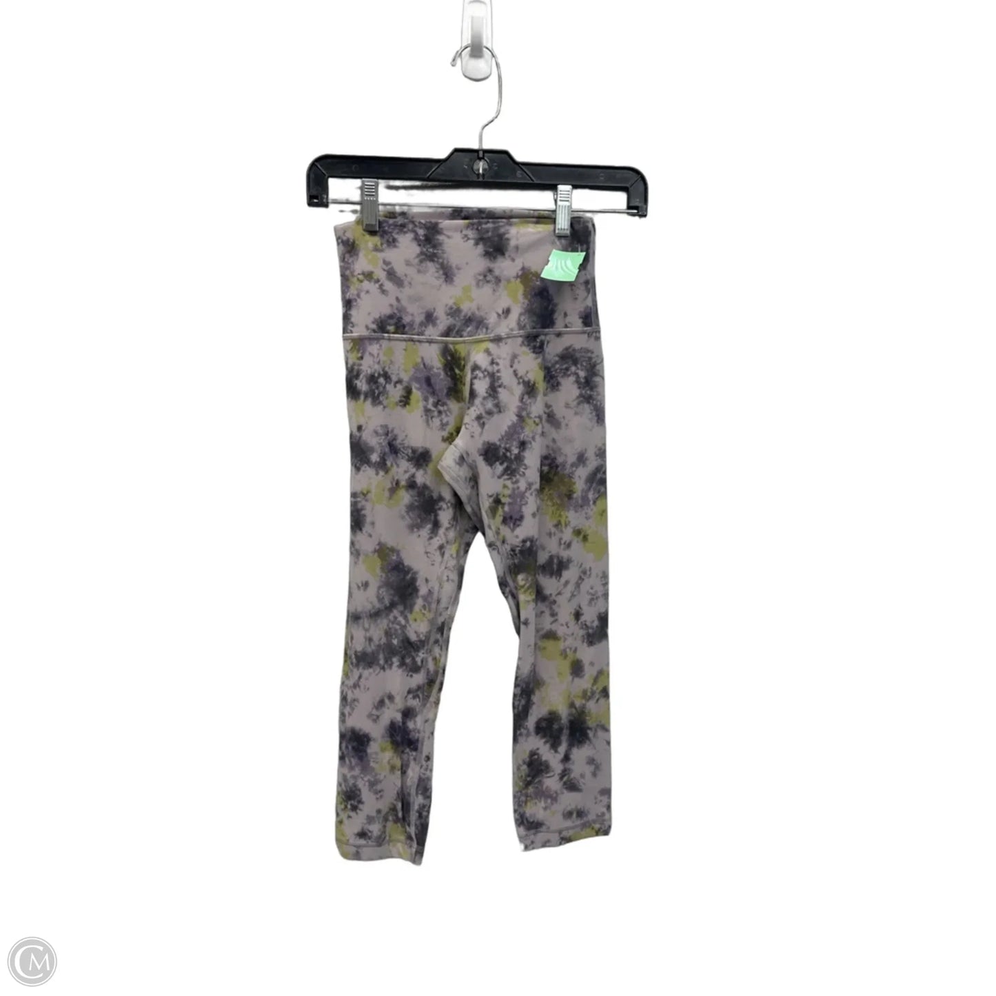 Athletic Leggings By Lululemon In Green & Grey, Size: S