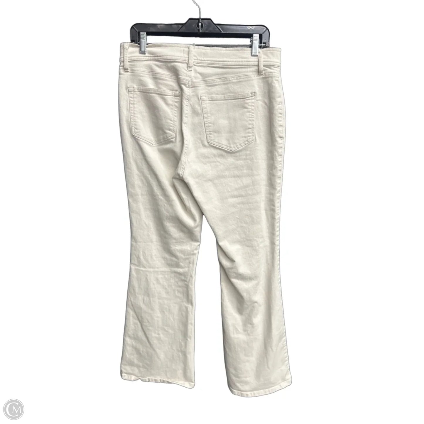 Jeans Flared By Loft In Cream Denim, Size: 10