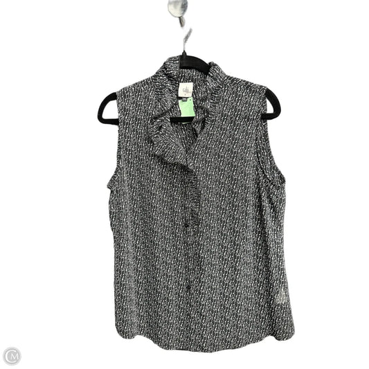 Top Sleeveless By Cabi In Blue & White, Size: M